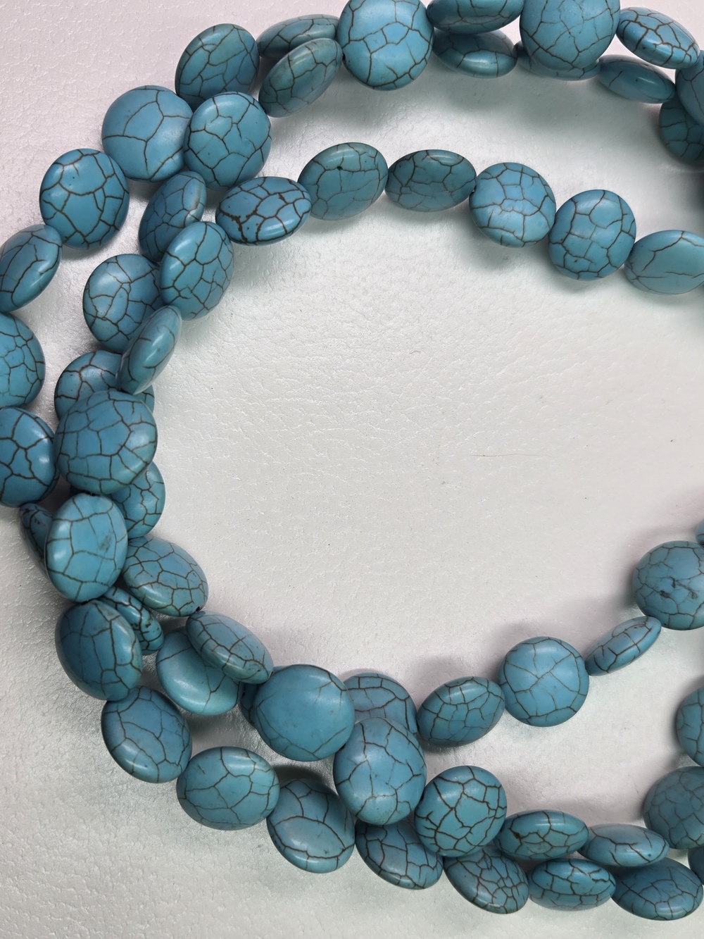 925 Sterling Silver Chunky Clasp heavy-veined,3strand turquoise necklace